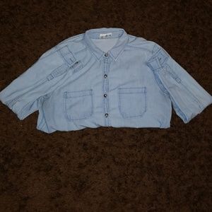 Denim long sleeve button up